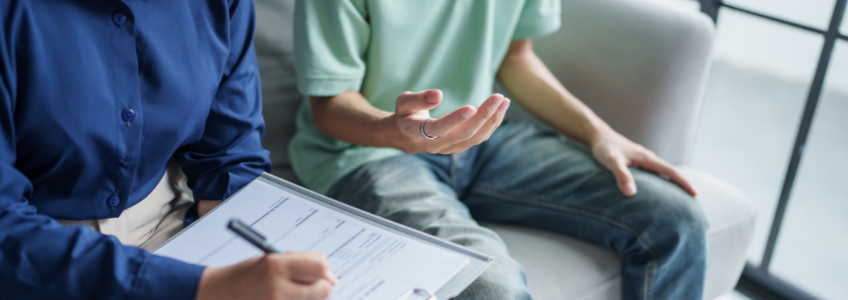 Pessoa em consulta de psicologia