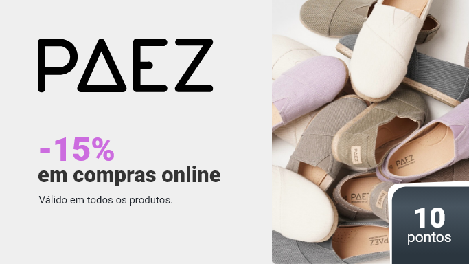 paez, poupe 15% em compras online