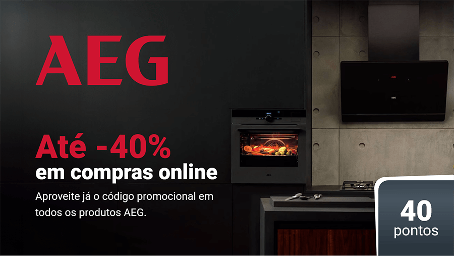 até 40% de desconto em todos os produtos aeg