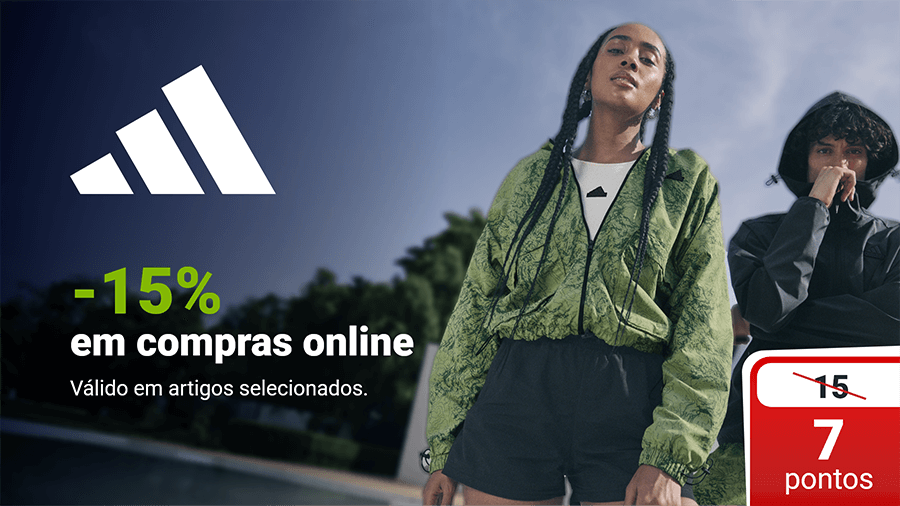 adidas, não perca 15% de desconto online