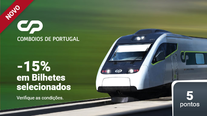 cp - comboios de portugal, desconto de 15% em bilhetes selecionados de comboio