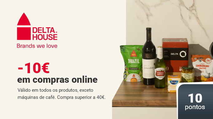 delta house, poupe 10€ em compras online