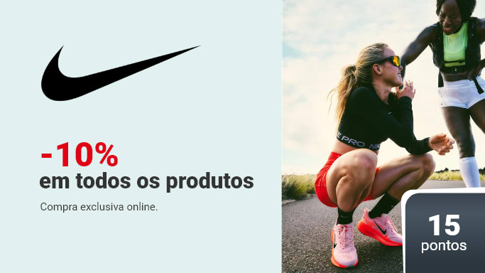 nike, 10% de desconto em todos os produtos online
