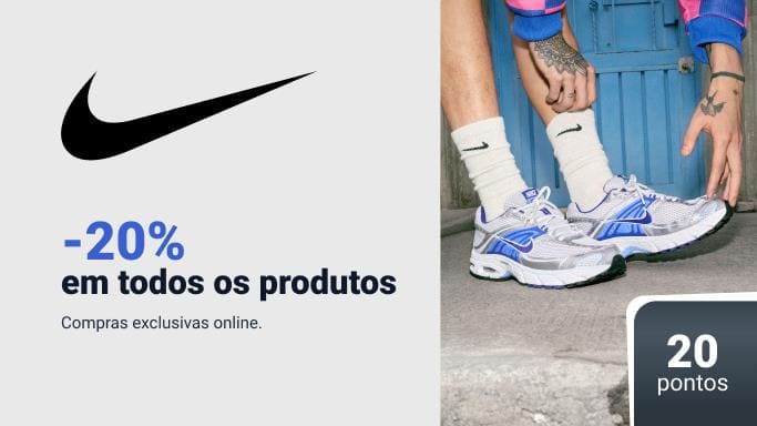 nike, 20% de desconto em produtos online