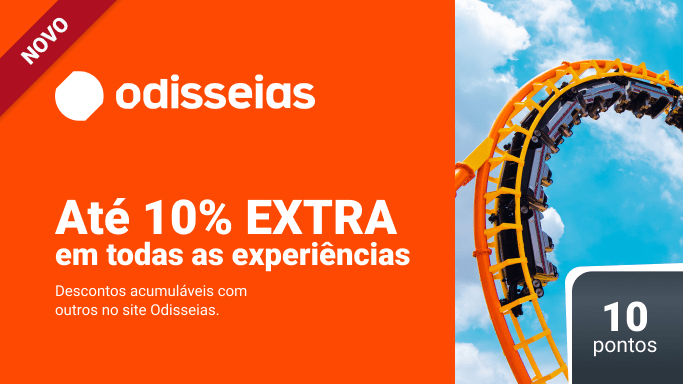 odisseias, até 10% extra em todas as experiências