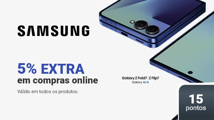 samsung, aproveite 5% extra em compras online