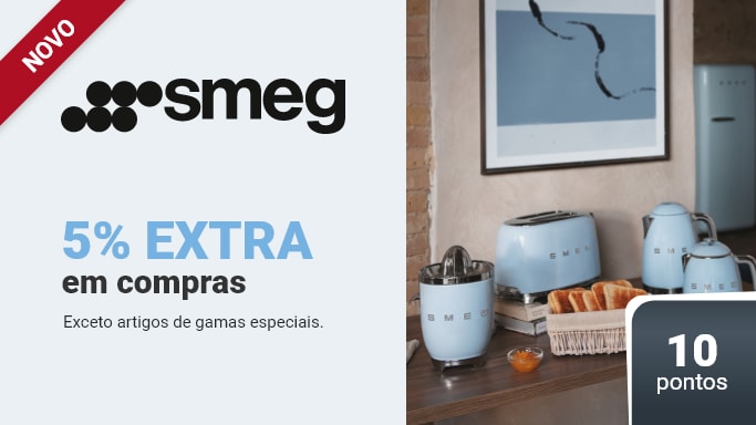 smeg, 5% extra de desconto em compras online