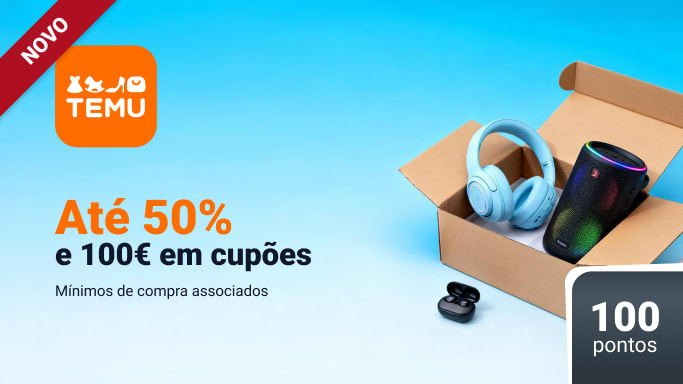 Não perca o incrível desconto até 50% e 100€ em cupões de desconto