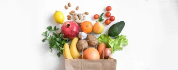 frutas, vegetais e frutos secos