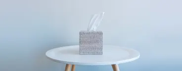 Lenços de papel numa mesa