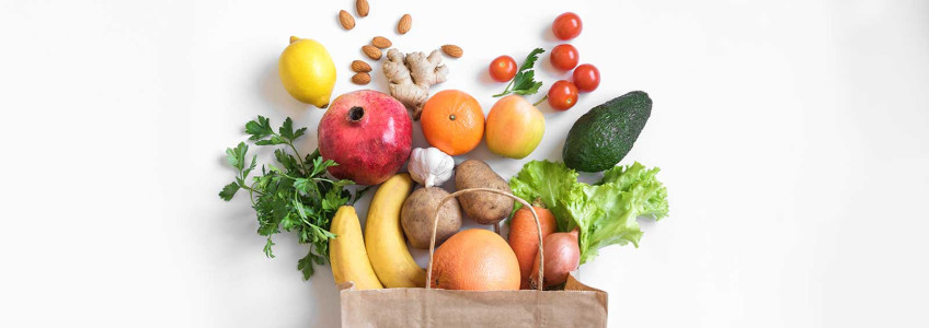 frutas, vegetais e frutos secos