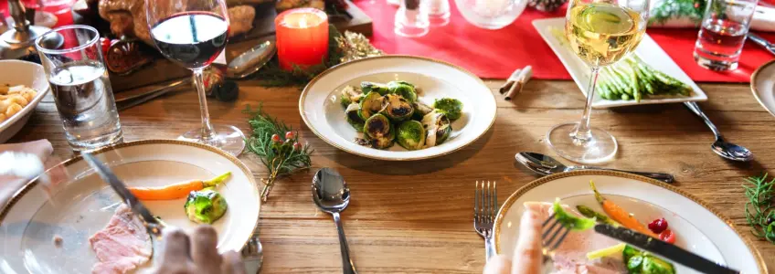 almoço de natal com muita comida