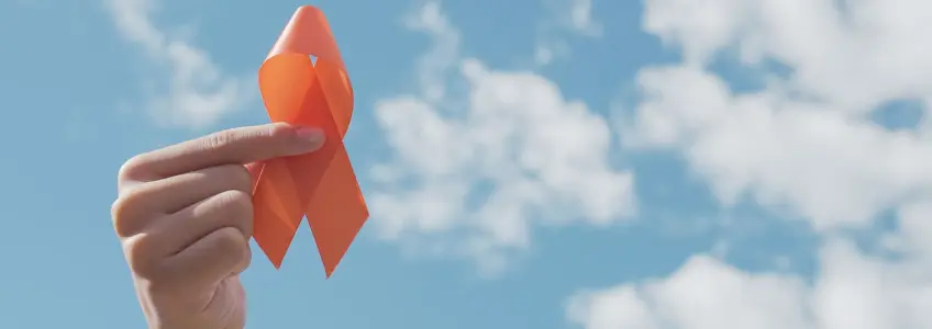 fita laranja para a conscientização sobre a esclerose múltipla
