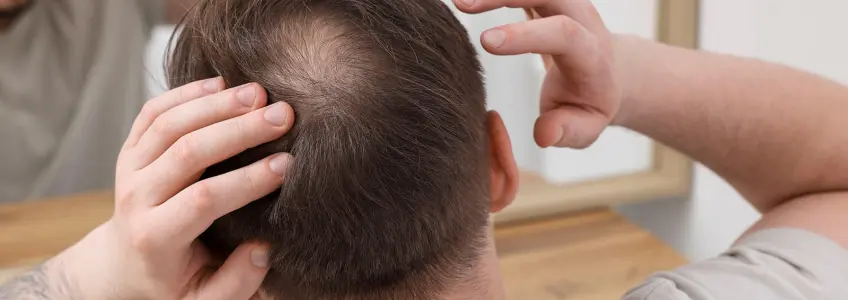 homem com alguma falta de cabelo